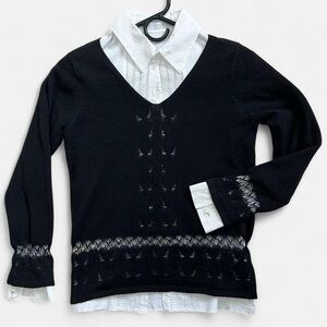 Max Studio Cashmere Black V-Neck Sweater